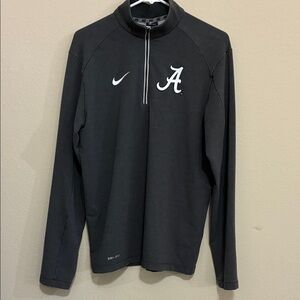 Mens Small Nike Alabama Charcoal Black Dri-FIT 1/4 Zip Pullover